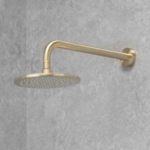 Luxury TMV3 Thermostatic Shower Valve & Fixed/Adj Shower Head - Brushed Brass