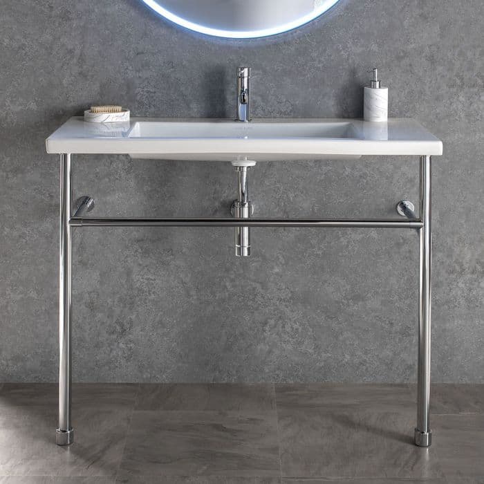 Healey & Lord Modern Collection 1000mm Wash Basin with Metal Basin Stand