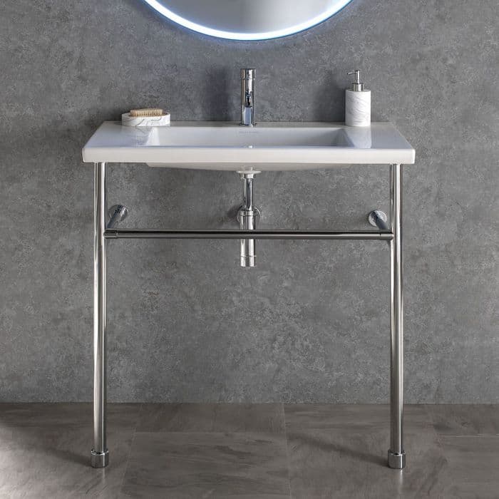 Healey & Lord Modern Collection 800mm Wash Basin with Metal Basin Stand