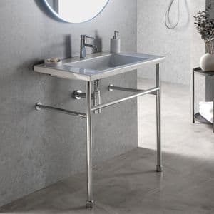 Healey & Lord Modern Collection 800mm Wash Basin with Metal Basin Stand