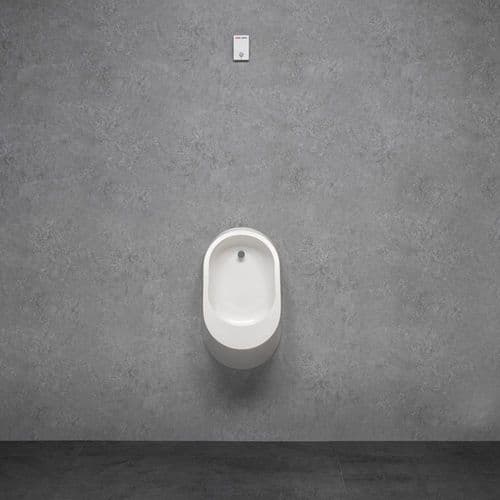 Moderne Urinals with Concealed Flush Kits