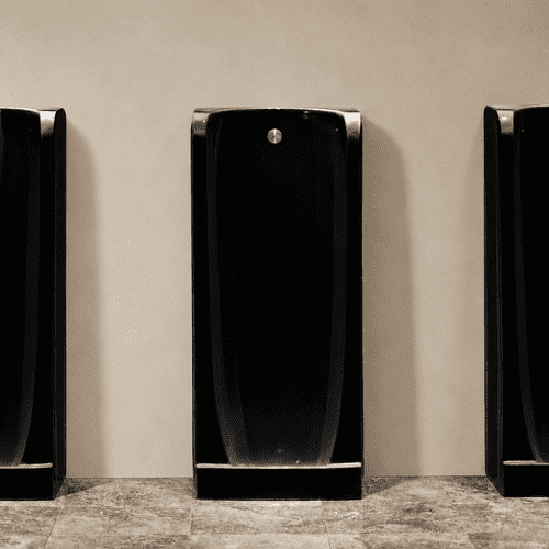 Niagara Back Inlet Urinal - Black, Brushed Brass finish
