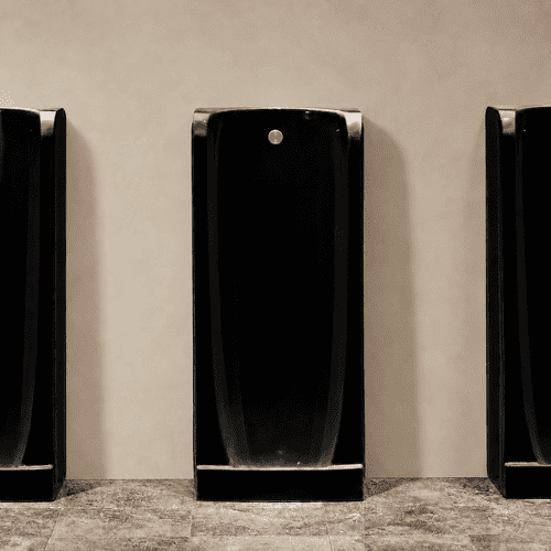Niagara Back Inlet Urinal - Black, Polished Brass finish