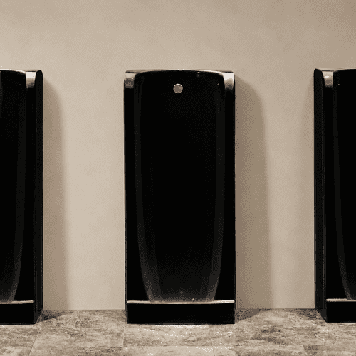 Niagara Back Inlet Urinal - Black, Stainless Steel finish