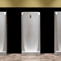 Niagara Back Inlet Urinal - White, Brushed Brass finish