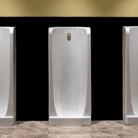 Niagara Back Inlet Urinal - White, Polished Brass finish