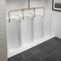 Niagara Urinal Fused Run with Exposed Cistern Flush Kit - Brushed Brass