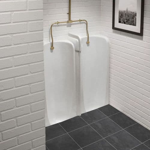 Niagara Urinal Fused Run with Exposed Cistern Flush Kit - Brushed Brass