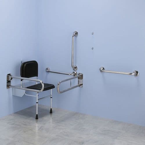 COMMERCIAL DOC M DISABLED CHANGING ROOM PACK - POLISHED STAINLESS STEEL