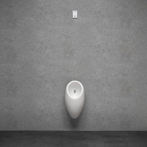 Teardrop Urinals with Concealed Flush Kits