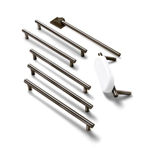 Urban Disabled Roseless Toilet Grab Rail Kit with Back Rest in Brushed Bronze, White Cushion