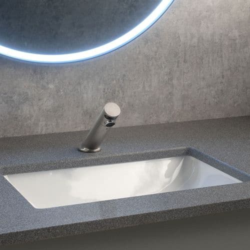 Washroom Rectangular Undermount Basin with No-Touch Tap