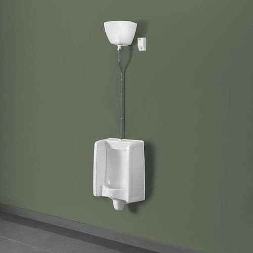 White Florida Urinals with Exposed Cistern Flush Kit
