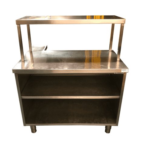 Stainless steel 2tier table 106cm x 60cm x 127cm
