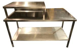 Stainless Steel Table with prep station 157cm x 97cm x 86cm