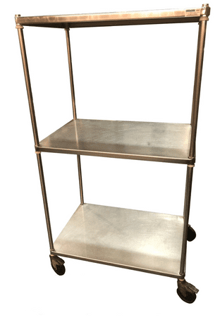 Stainless steel wheeled shelf 92cm x 61cm x 165cm