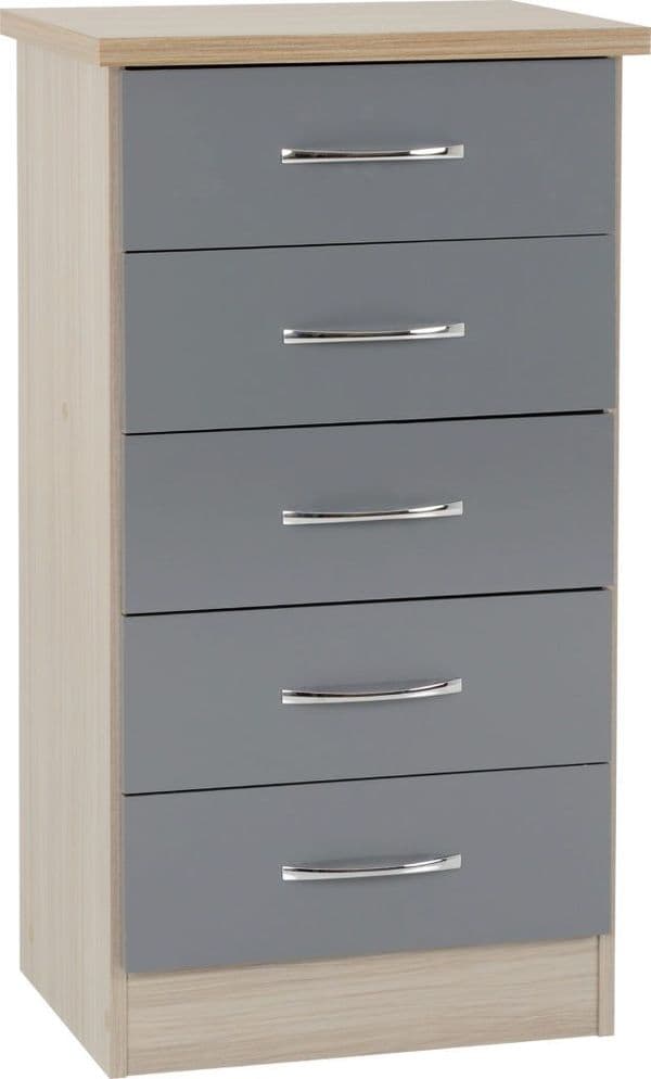 Blanca Slim Chest of Drawers Grey