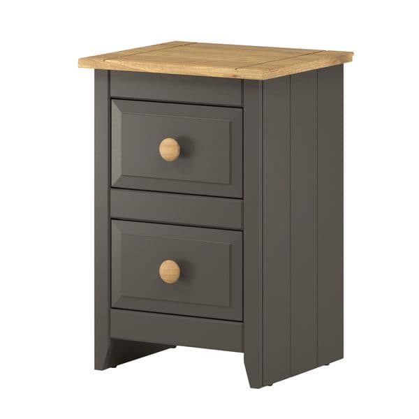 Capri 2 drawer petite bedside table