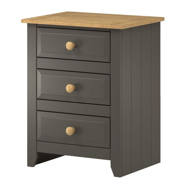 Capri 3 drawer bedside cabinet
