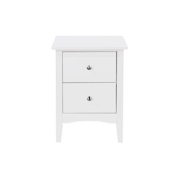 Como white 2 drawer petite bedside cabinet
