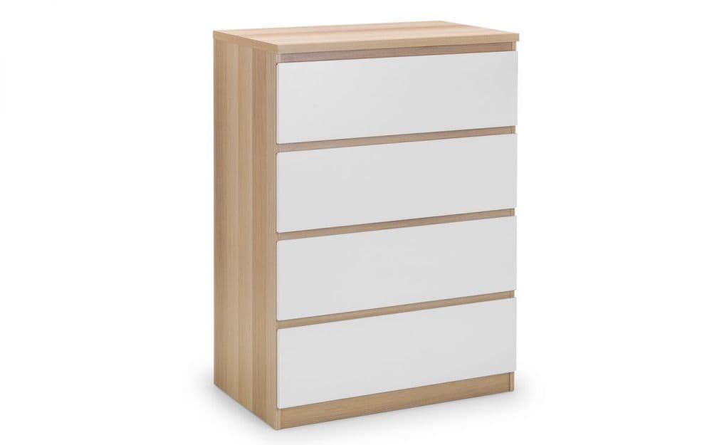 Jupiter Scandinavian Oak & White Chest of Drawers