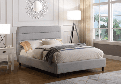 Malibu King Size Bed, Light Grey