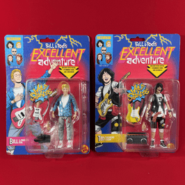 Bill & Ted's Excellent Adveture: Wyld Stallyns - PAIR of Action Figures - Sealed on Cards