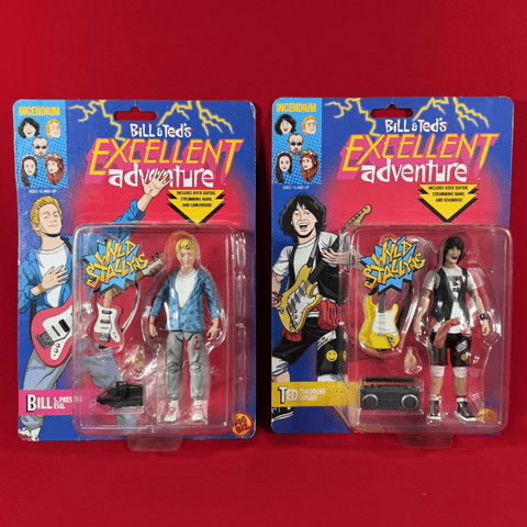 Bill & Ted's Excellent Adveture: Wyld Stallyns - PAIR of Action Figures - Sealed on Cards