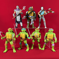 BST/AXN Teenage Mutant Ninja Turtles - Collection of 7 Action Figures with Accessories
