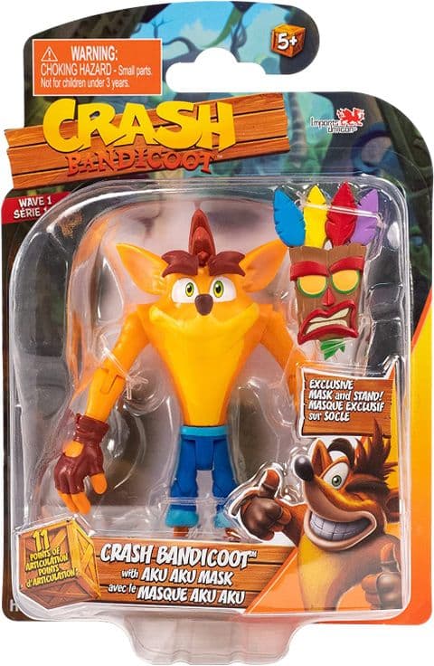 Crash Bandicoot: Crash with Aku Aku Mask - Action Figure