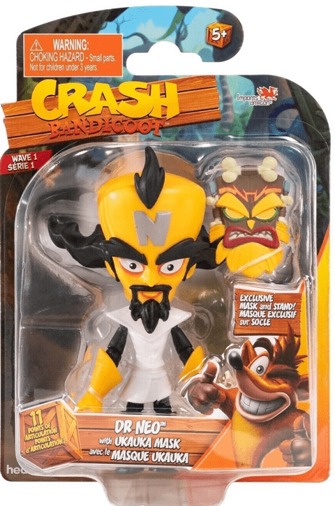 Crash Bandicoot: Dr Neo with Ukauka Mask - Action Figure