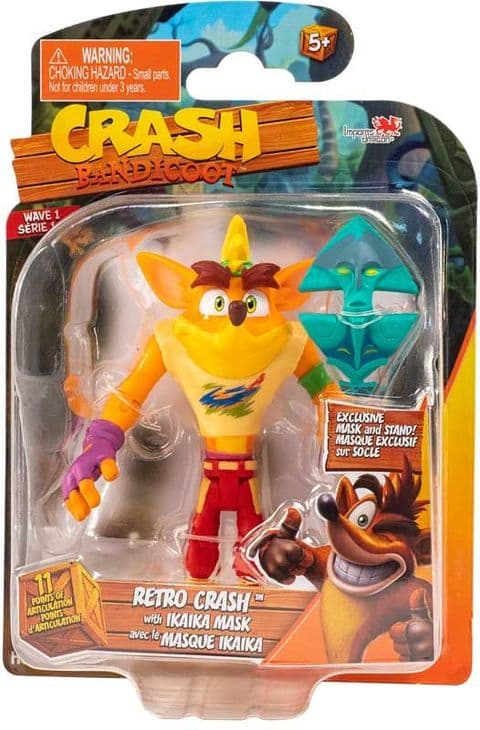 Crash Bandicoot: Retro Crash with Ika Ika Mask - Action Figure