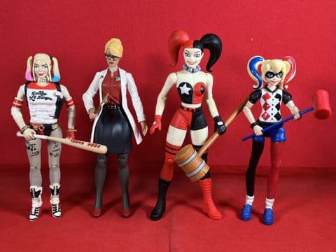 DC Comics: Lot of 4 x Assorted Harley Quinn Loose Action Figures
