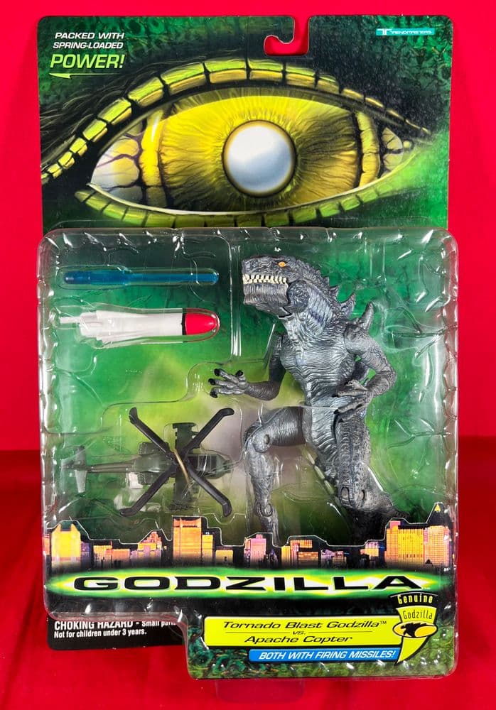 Godzilla: Tornado Blast Godzilla Vs Apache Copter Action Figure Sealed on Card