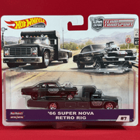 HotWheels Premium: Car Culture Team Transport - '66 Super Nova Retro Rig 'Black Hole Racing'