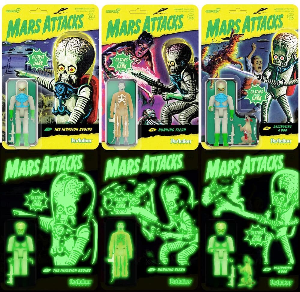 MARS ATTACKS! フィギア5体セット（希少！） Mars Attacks Glow-In-The-Dark - TRIAD of ReAction Figures