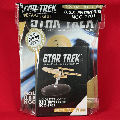 Star Trek The Official Starships Collection Special #23 Gold Model of USS Enterprise NCC-1701