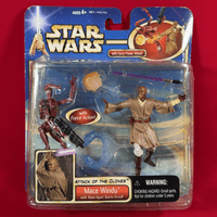 Star Wars Saga AOTC: Mace Windu & Blast-Apart Battle Droid - Damaged Packaging
