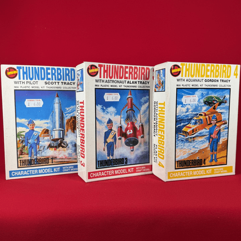Thunderbirds: Lot of 3 Small Model Kits by Imai - Thunderbirds 1, 3 & 4