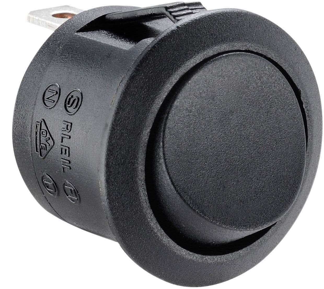 Black Momentary Round Rocker Switch 20mm Cutout SPST N83JZ ABRR002