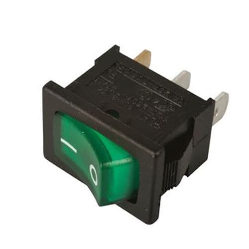 Green Illuminated 12V On/Off Rocker Switch 13mm x 19mm (N85JZ) AB-RS-007