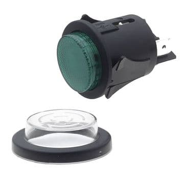 Green Illuminated 25mm Cut-out Push Button. Latching Action (N79EE) SP6018C1E0000