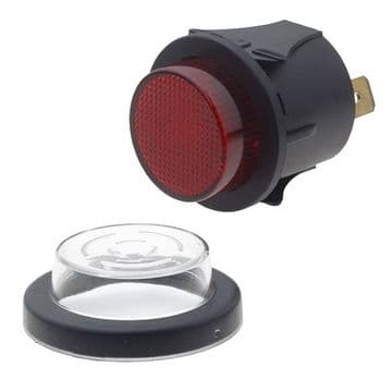 Red Illuminated 25mm Cut-out Push Button, Latching Action (N77EE) SP6018C1G0000