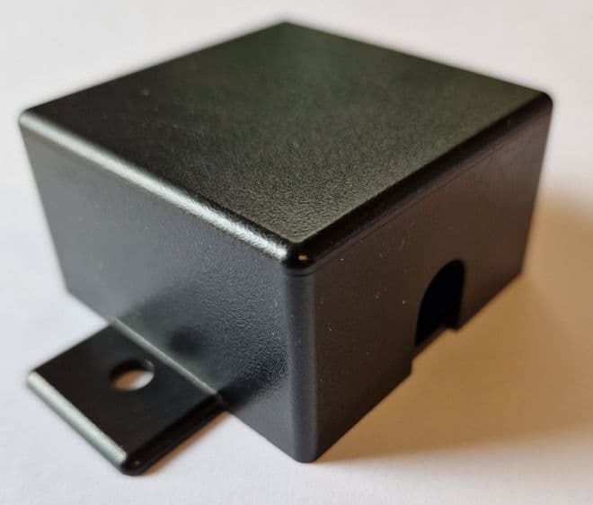 Small Project Box Mounting Flanges and Cable Exit/Entry: 57mm x 57mm x 32mm (RX344)