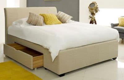 Artisan Achilles Fabric Bedframe Stone 4'6