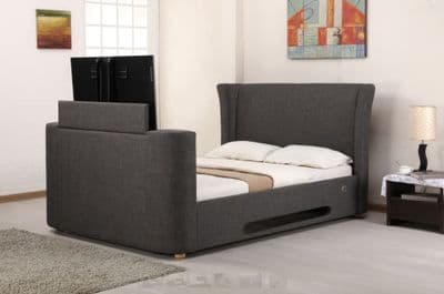 Artisan Grey Fabric Electric Double 4ft6 Tv Bed