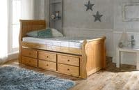 Artisan Oak Captains Wooden Guest Bed with Storage