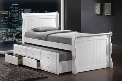 Artisan White Captains Wooden Guest Bed with Storage