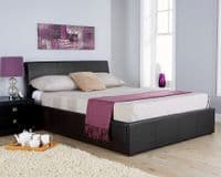 Ascot Black Faux Leather Ottoman Double 4ft6 Bedframe