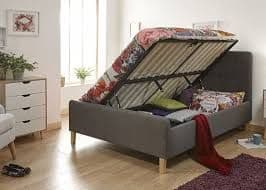 Ashbourne Dark Grey Fabric Kingsize 5ft Ottoman Bedframe